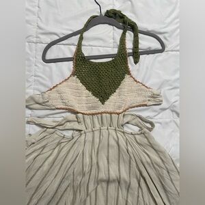 Striped Maxi Dress with Green Detail free people size
